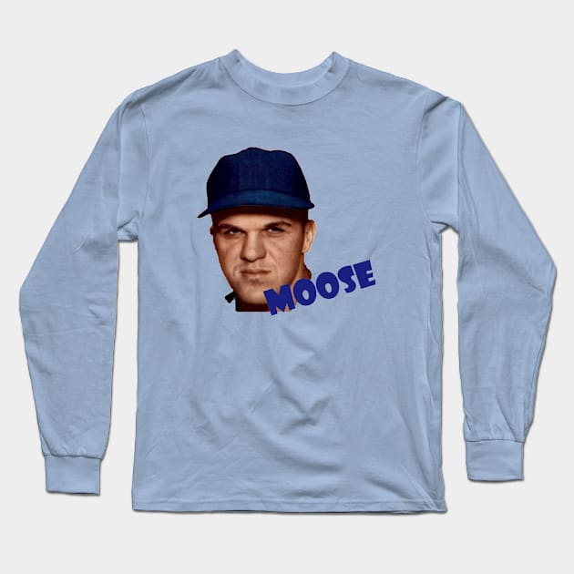 "Moose" Shirt Design Long Sleeve T-Shirt by Bleeding Yankee Blue